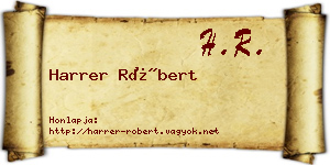 Harrer Róbert névjegykártya